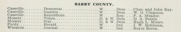 Barry County Newspapers 1914